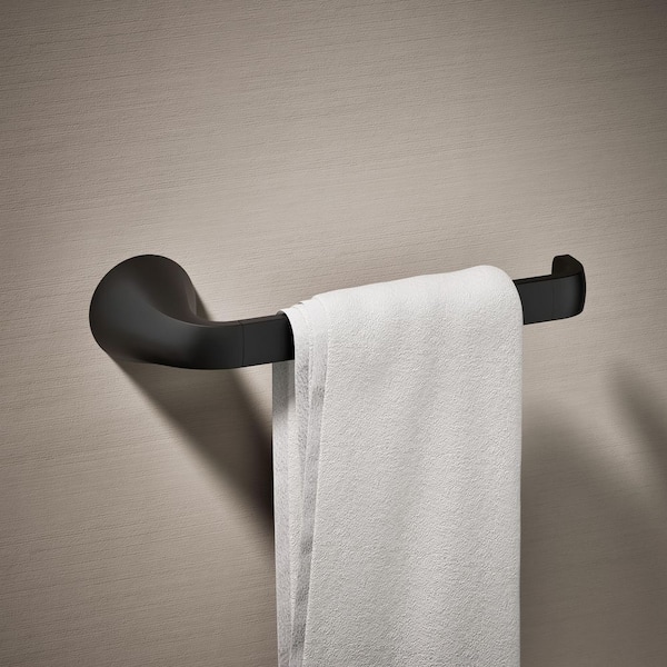Cursiva Towel Arm in Matte Black