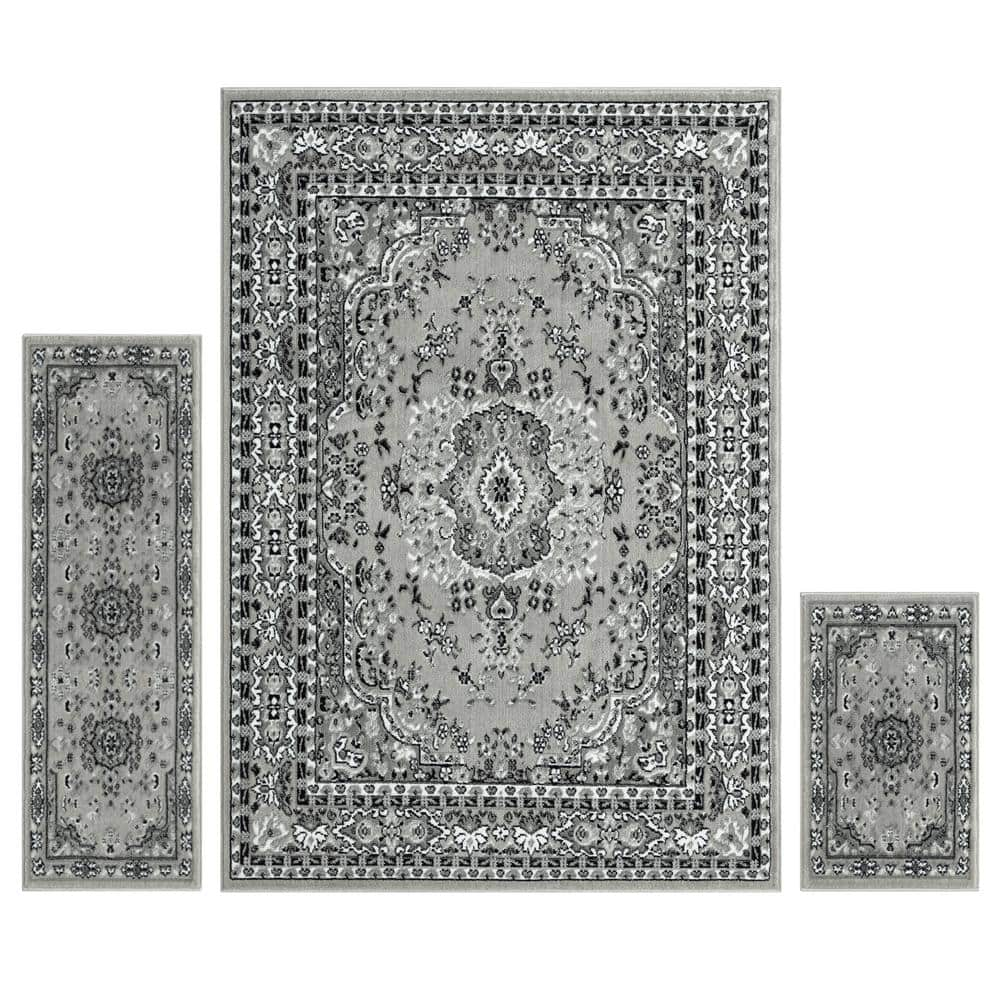 Home Dynamix Ariana 3-Piece Area Rug Set, Ebony/Chocolate