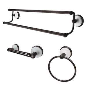 Traditional 3-Piece Bath Hardware Set in Oil Rubbed Bronze