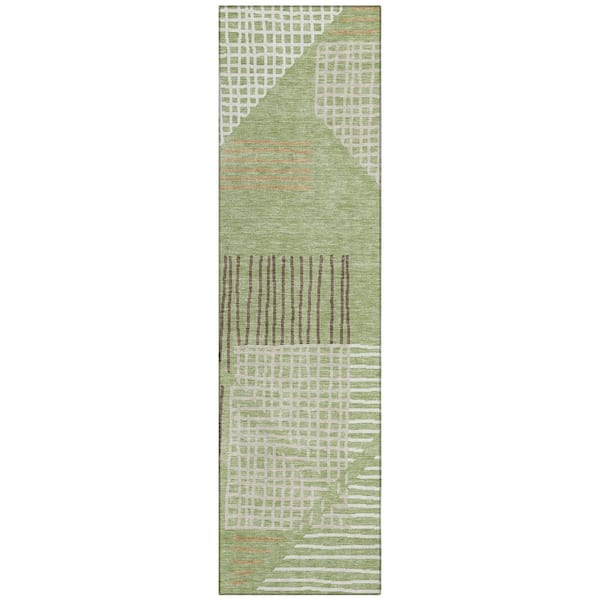 Chantille Machine Washable Indoor/Outdoor Abstract ACN2270 Aloe 2 ft. 3 in. x 7 ft. 6 in. Runner Rug