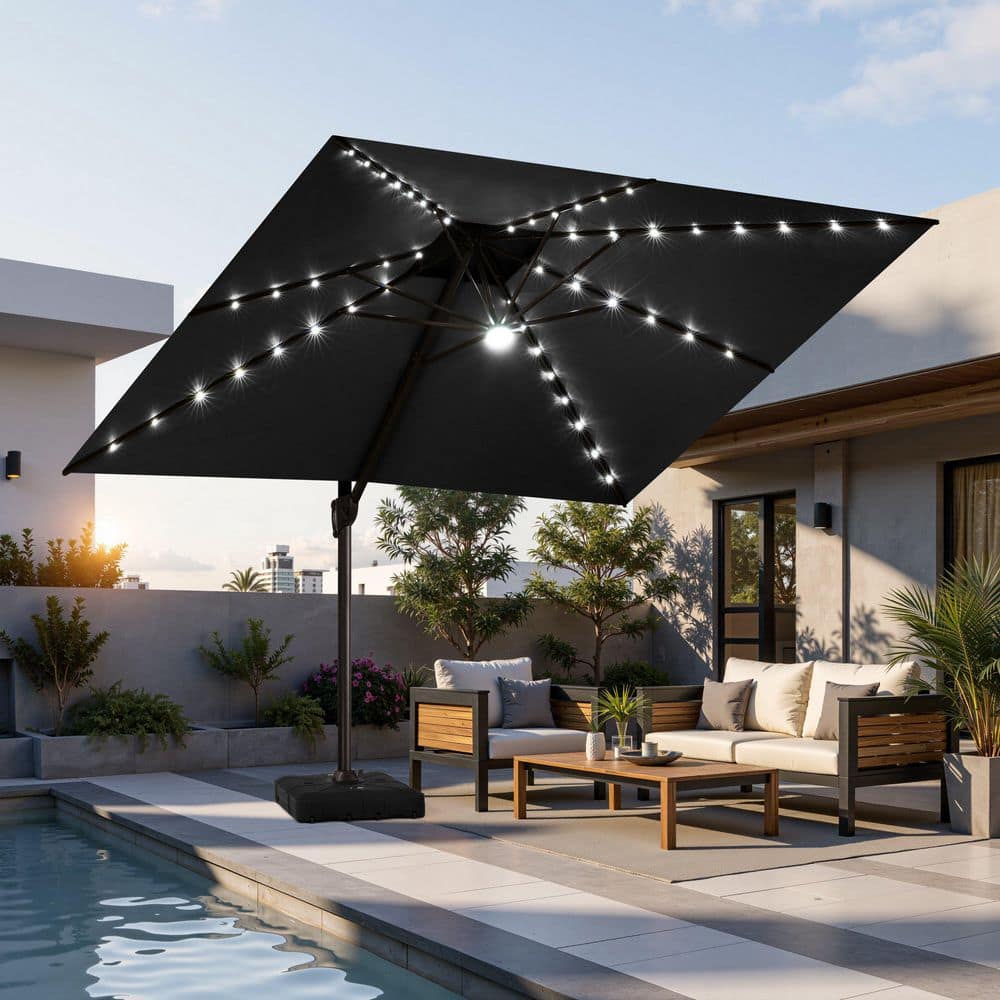 15 x 9 patio umbrella Garvee 15ft Rectangular Patio Umbrella 15'x9' Canopy UV Protection Crank Handle 240GSM Polyester Steel Frame Adjustable Tilt Outdoor Pool Backyard