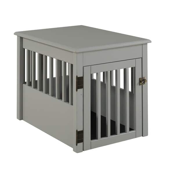 Camaflexi Ruffluv Grey End Table Pet Crate - Medium
