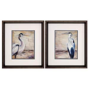 15 in. X 17 in. Brushed Silver Gallery Picture Frame Shore Birds (Set of 2)