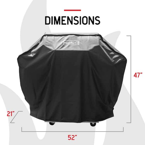 52" X 20" X 48" BBQ Gas Grill Cover For Cart-style Barbecues Up To 52-inch Wide 