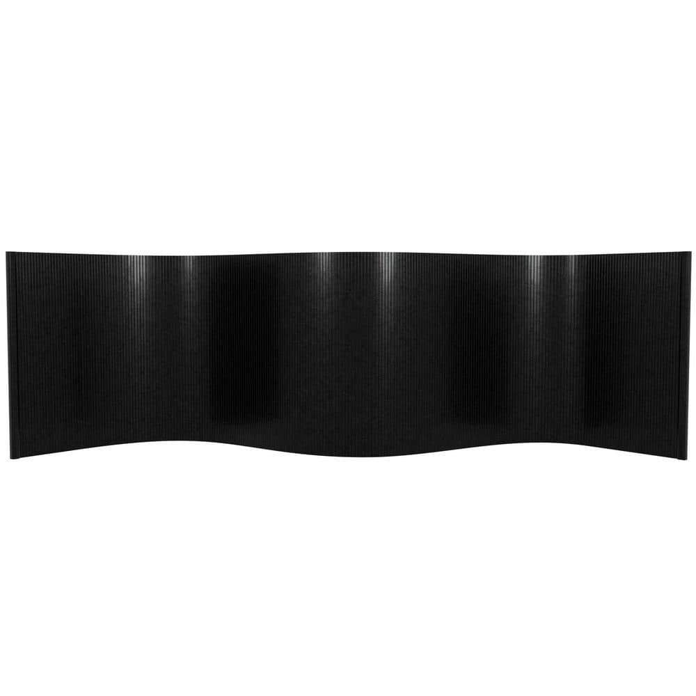 RED LANTERN Bamboo Wave 24 in. Black Room Divider BF-2WAVE-BLK