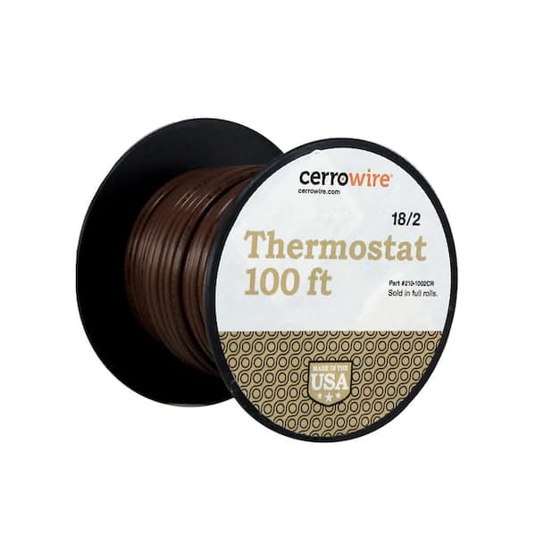 100 ft. 18/2 Brown Solid Copper CL2R Thermostat Wire