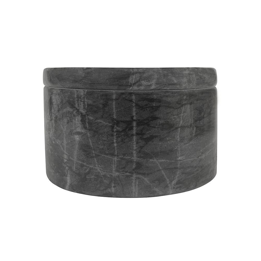 Elegant Black Marble Double Salt Cellar for Kitchen Seasoning Storage