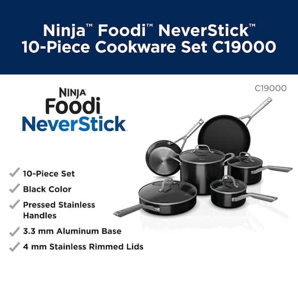 Ninja Foodi NeverStick Essential 11pc Nonstick Cookware Set - Black