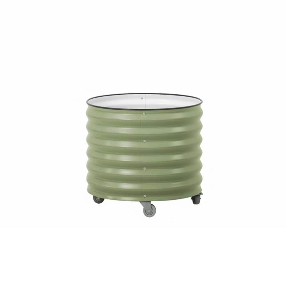 Classic 45 Gallon Metal Round Outdoor Tree Planter with Wheels price history on PriceWatchPro