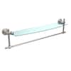 Allied Brass 18-Inch Glass Shelf With Matte Black Solid Brass Arms - Bathroom Wall Shelf