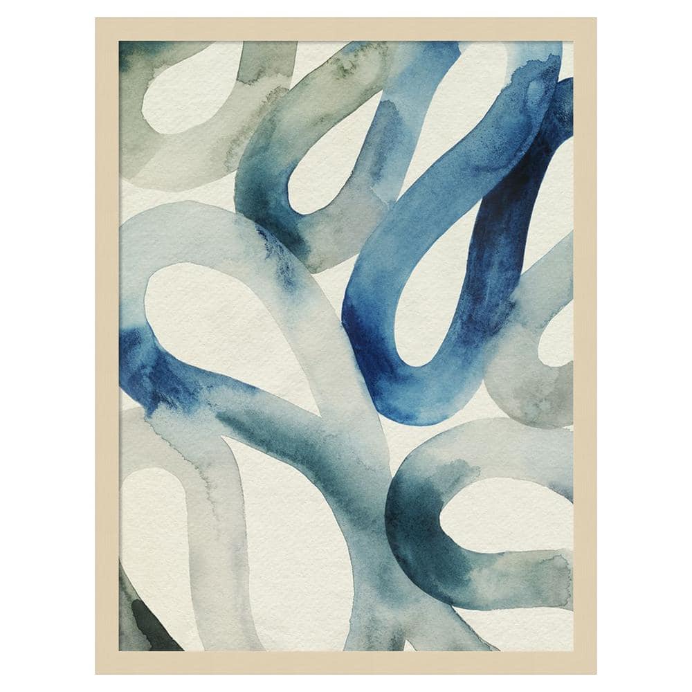 Grace Popp Water and Sand II Blue and Gray Framed Abstract Print