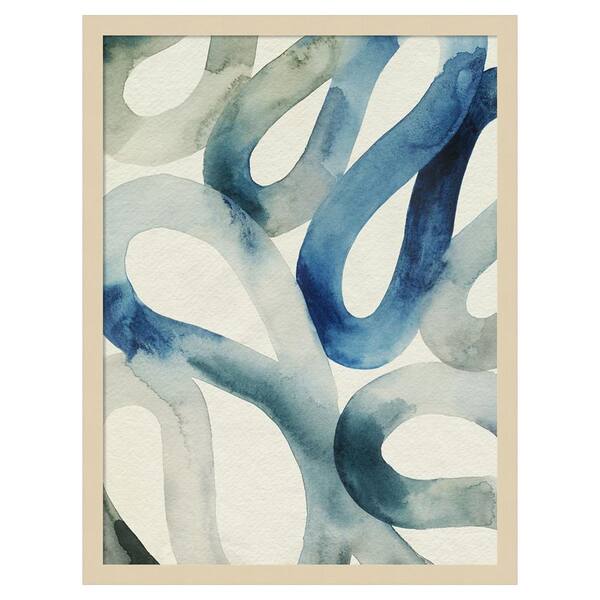 Amanti Art Water And Sand II by Grace Popp 19 in. W x 25 in. H. Wood Framed Wall Art Print Framed in Brown
