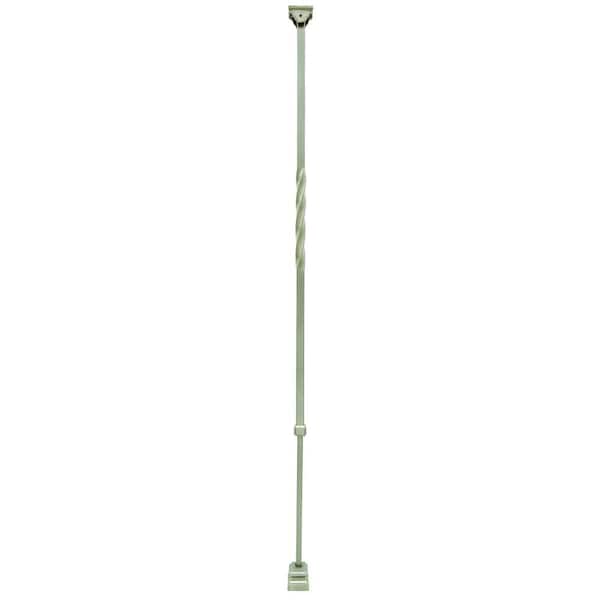 Ole Iron Slides 1/2 in. x 1/2 in. x 30-1/4 in. to 38 in. Antique Nickel Wrought Iron Spiral Adjustable Baluster