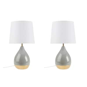 Liora 21.5 in. Sage Green/Gold Table Lamp