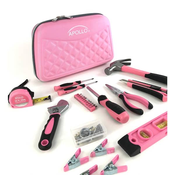 Apollo 135-Piece Home Tool Kit in Pink DT0773n1 - The Home Depot