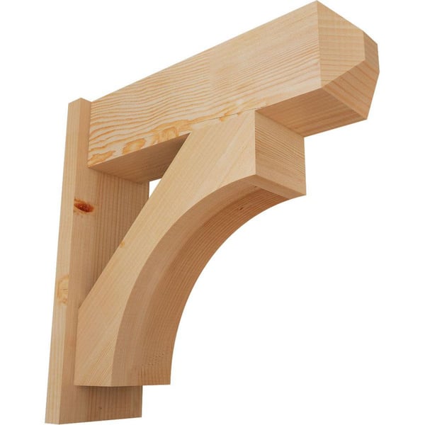 Ekena Millwork 8 in. x 24 in. x 24 in. Douglas Fir Westlake Craftsman Smooth Outlooker