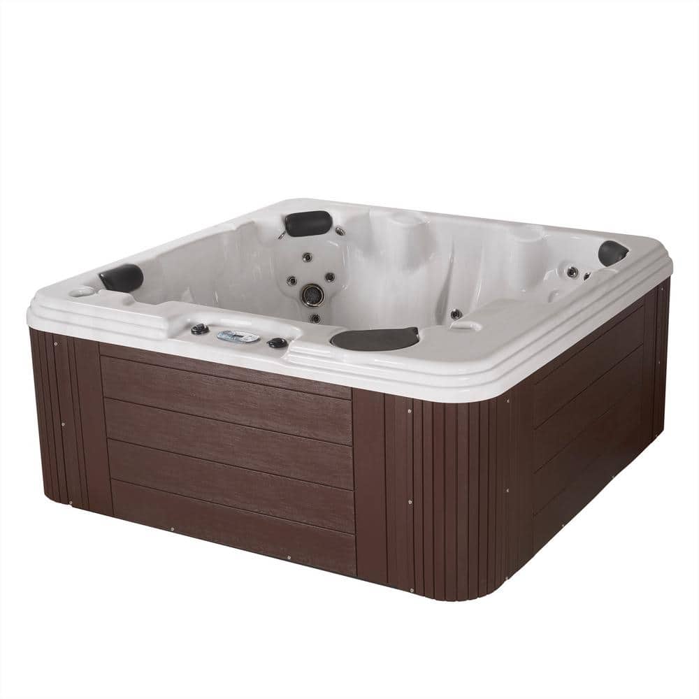 Annapolis 6-Person Espresso and White Square Hot Tub