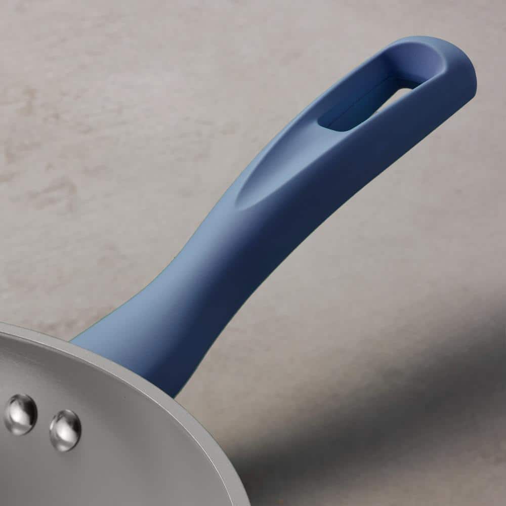 14-Piece Blue Aluminum Ceramic Nonstick Cookware Set with Utensils