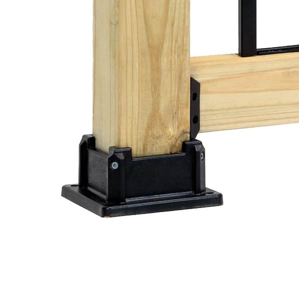 4 in. x 4 in. Black Post Anchor (12-Pack)