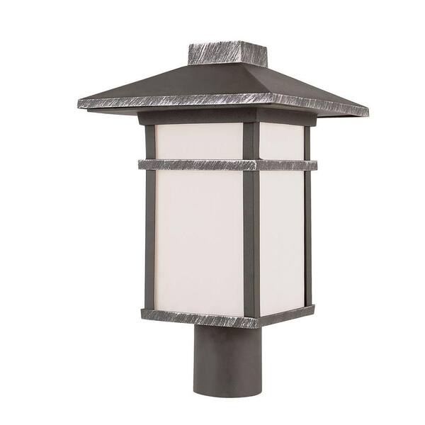 Bel Air Lighting 1-Light White Outdoor Frost Glass Post Top Light