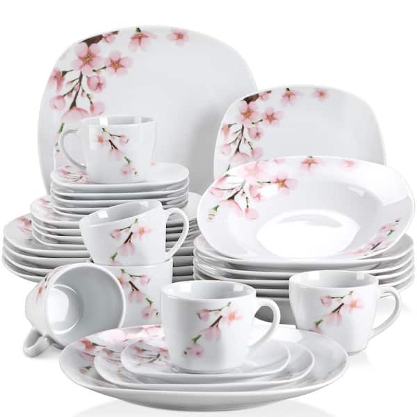 VEWEET 30/60 Piece Christmas Gift Porcelain Dinnerware Set with 6