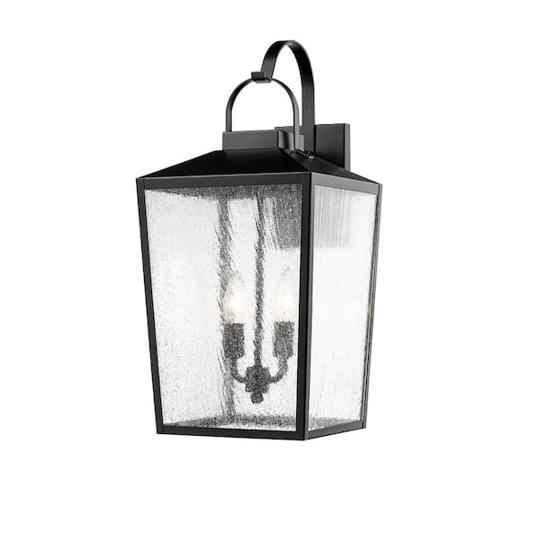 Millennium Lighting 12 in. 2-Light Powder Coat Black Outdoor Sconce