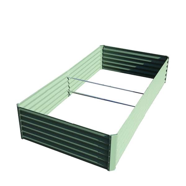 Unbranded 6 ft. x 3 ft. x 1.5 ft. Metal Rectangular Galvanized Raised Garden Bed in Green