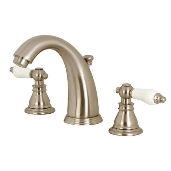 Kingston Brass American Patriot 8 in. Widespread 2-Handle Bathroom Faucet in Brushed Nickel