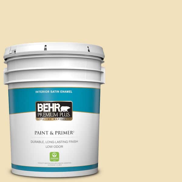 BEHR PREMIUM PLUS 5 gal. #380E-3 Satin Souffle Satin Enamel Low Odor Interior Paint & Primer