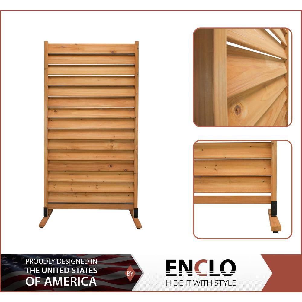 73.5in Natural Wood Freestanding Privacy Screen Panel