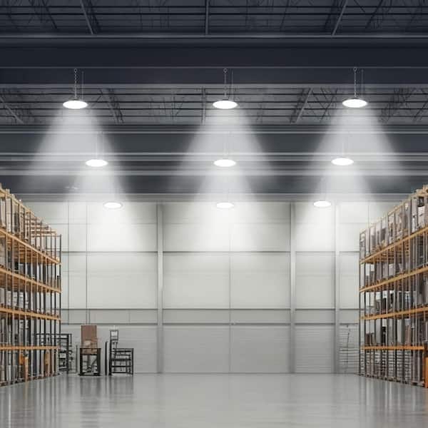 6 Pack LED High Bay Lights, 5000K 250W 36000LM Super Bright UFO LED Warehouse Shop Lights, IP65 Waterproof, Black