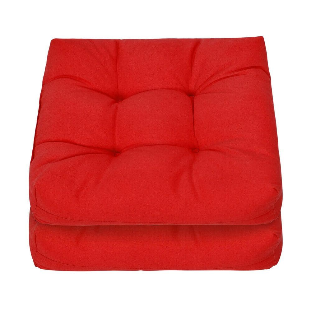 Set of 2 Square Seat Chair Cushion Pad Waterproof Indoor Outdoor Red price history on PriceWatchPro