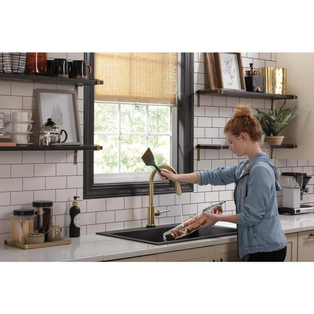 Modern Elegance Touch-Control Bronze Kitchen Sink Faucet with Pull-out Spray