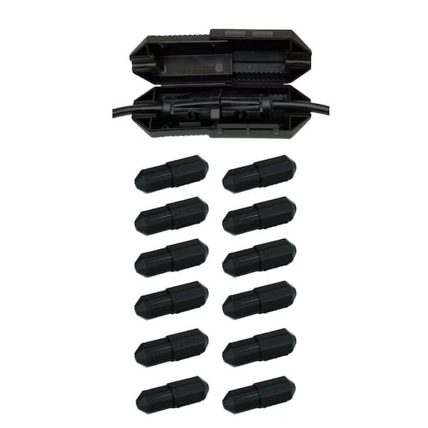 CordSafe Extension Cord Safety Cover, Plug Protector for Lights, Power Tools, Weather Resistant, Indoor/Outdoor, Black 12PK