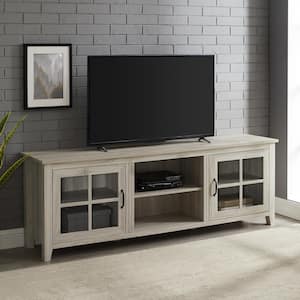 70 in. Birch Composite TV Stand Fits TVs Up to 75 in. with Storage Doors