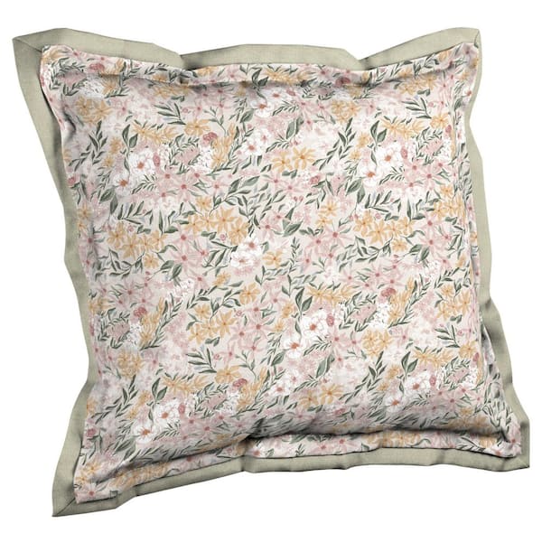 ARDEN SELECTIONS Artisans 21 in. x 23 in. Opus Floral Double Flange Outdoor Throw Pillow Back