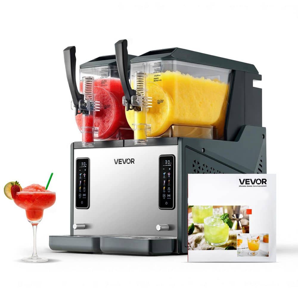 Slushie Machine, 4L/ 135.26 oz. *2 Tank, Black, No Ice Needed Frozen Drink Maker, Snow Cone Machine, with Self-Cleaning price history on PriceWatchPro