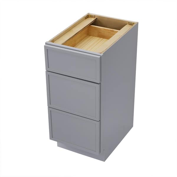 Vanity Art 15 in. W x 21 in. D x 32.5 in. H 3-Drawers Bath Vanity Cabinet Only in Gray