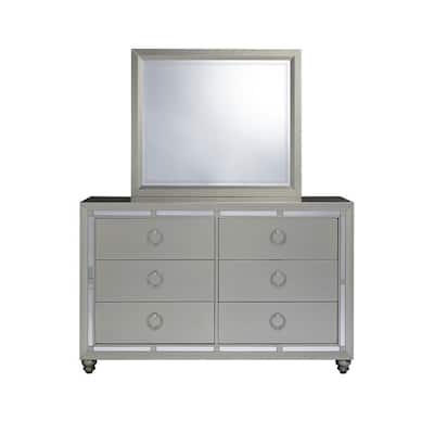 Silver Dressers Bedroom Furniture, Metallic Silver Dresser With Mirror