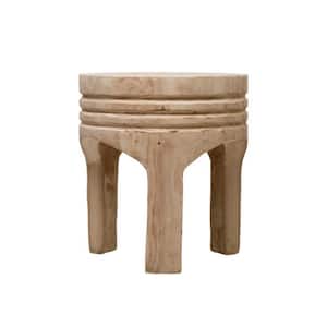 15.75 in. Natural Backless Wood Bar Stool with Three Legs