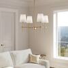 Generation Lighting Tierney 6-Light Satin Brass Hanging Chandelier with Clear Glass Shades 3182706-848