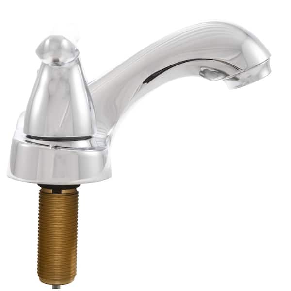 4 in. Centerset 2-Handle Low-Arc Bathroom Faucet With ABS plastic Popup Drain in Polished Chrome