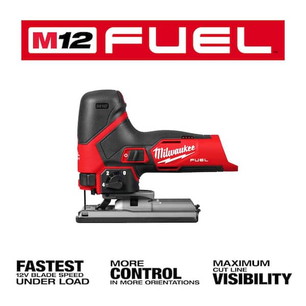 Milwaukee - M12 12V Fuel Lithium-Ion Cordless Jig Saw with M12 XC 4.0 Ah Battery Pack