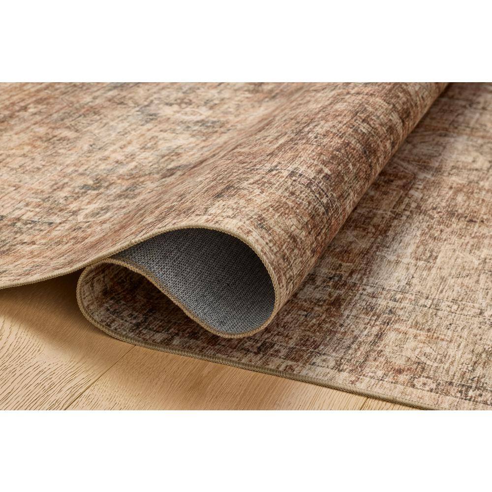 Anniston Clay and Charcoal Washable Synthetic Area Rug