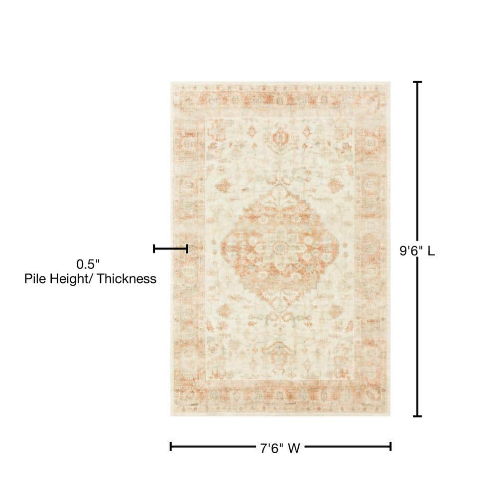 Ivory 8' x 10' Stain-Resistant Synthetic Rectangular Rug