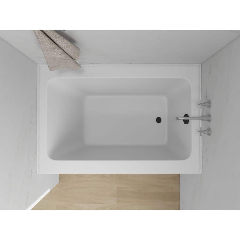 White Acrylic Alcove Skirt Bathtub with Right Drain