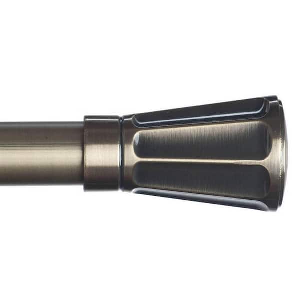 Art Decor 120 in. Non-Telescoping 1-1/8 in. Single Curtain Rod in Antique with Jiboo Finial