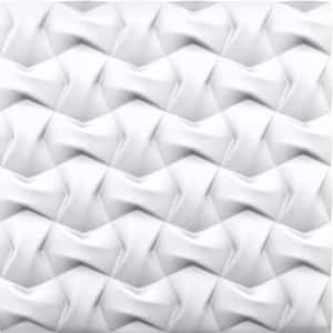 Bow 3/4 in. x 2 ft. x 2 ft. Plain White Seamless Foam Glue-Up 3D Wall Panels (12-Pack) 48 sq. ft./case