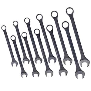 Jumbo Combination Wrench Set Extra Large, SAE, 11-Piece, 1-5/16 in. to 2 in., Black Oxide, with Pouch