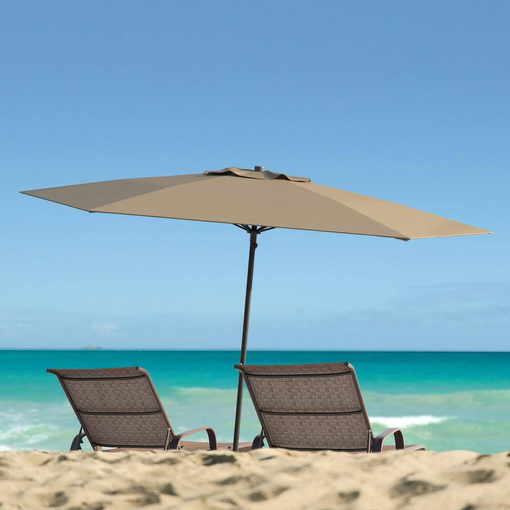 7.5 ft Sandy Brown UV Resistant Beach Patio Umbrella